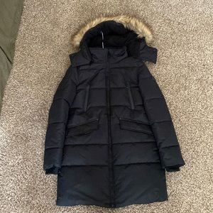 Black long winter jacket